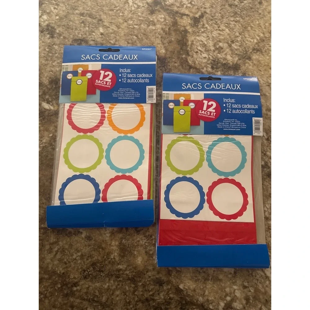 Amscan Personalize It Party Favor Bags 24 Count Multi Color with Stickers